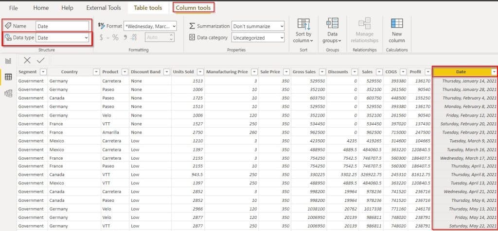 Power BI converts date to text