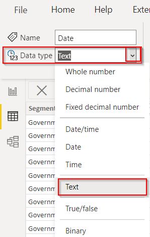 Power BI converts date to text example