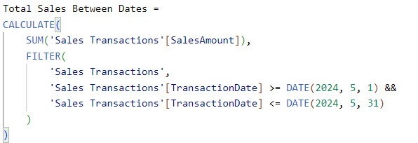 power bi date filter