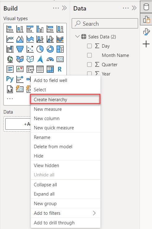 power bi date hierarchy