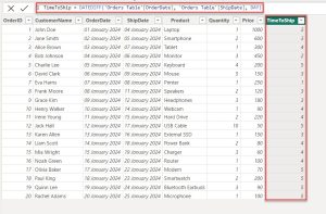 power bi datediff between two columns