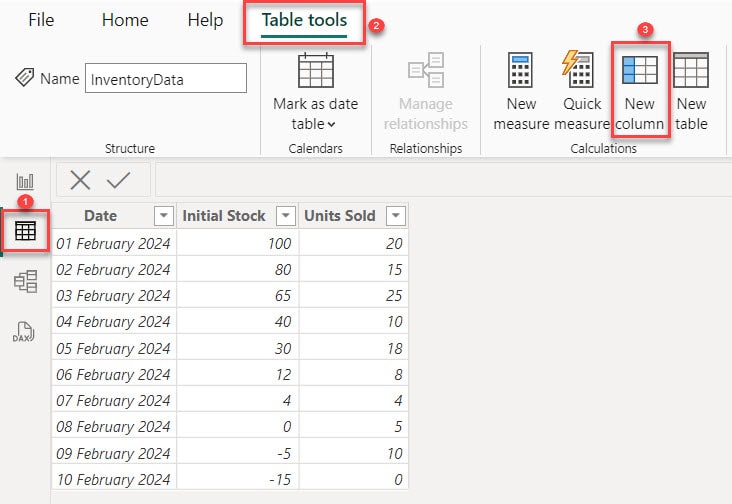 Power BI dax formula for subtraction