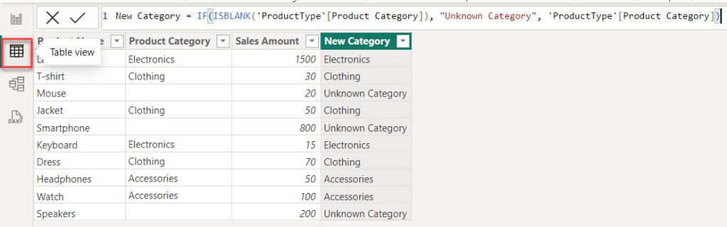 Power BI DAX Function ISBlank Function