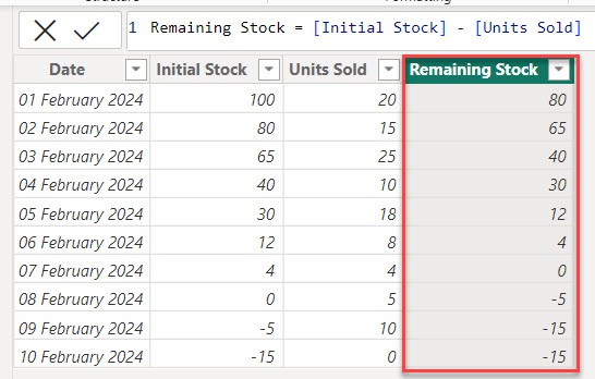 power bi dax subtract two columns