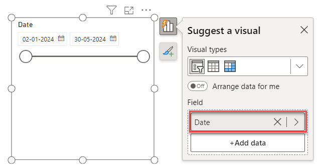 power bi from to date slicer