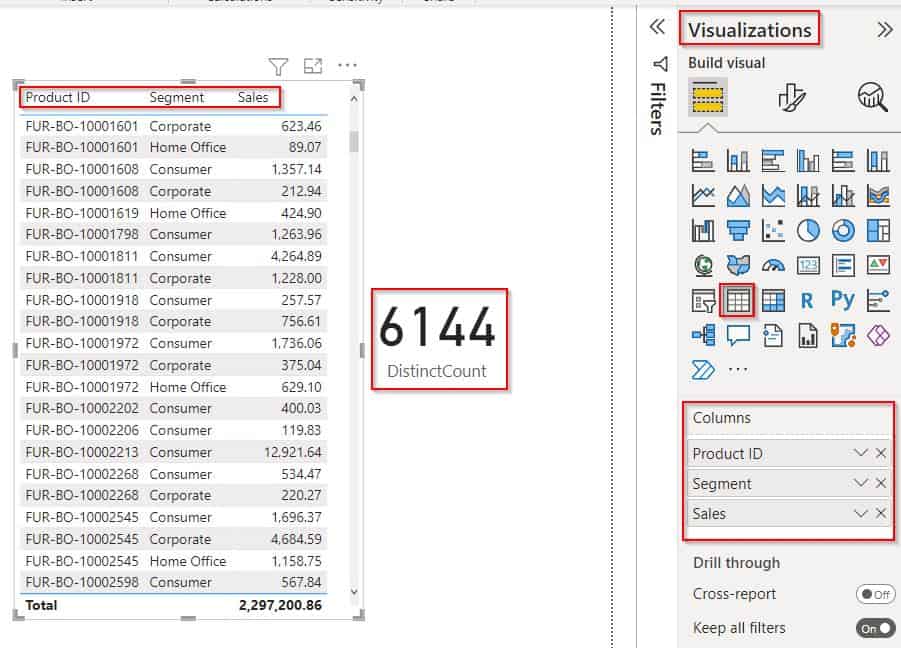 Power BI Group by column and count