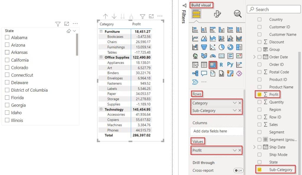 Power BI Group by column in visual