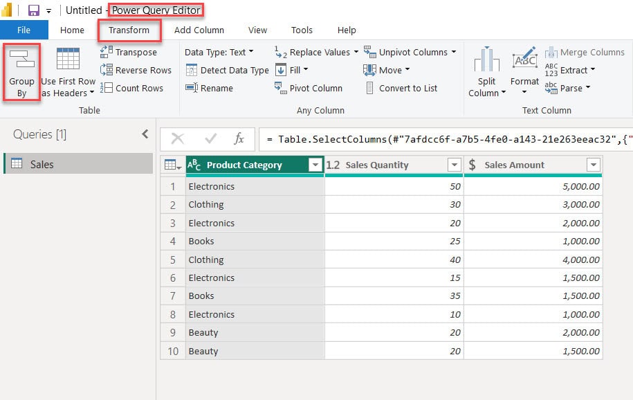 power bi group by sum