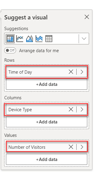 power bi group columns in matrix