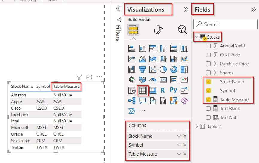 Power BI if a null measure