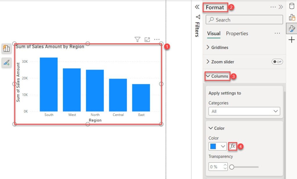 power bi line color based on value