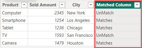 Power BI Match Data From Two Tables