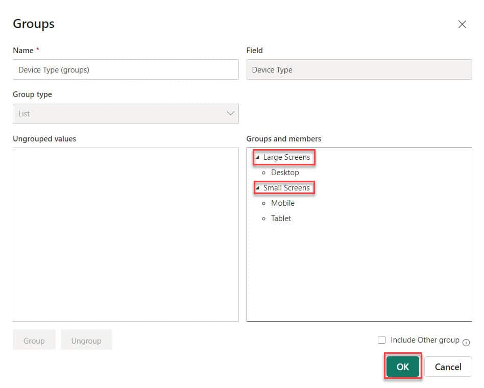 Power BI Matrix Multiple Column Group