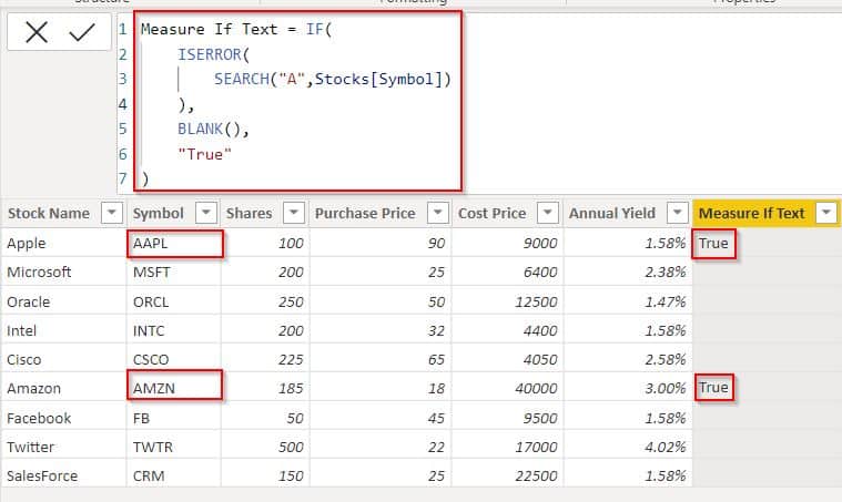 Power BI Measure If Text then Dax