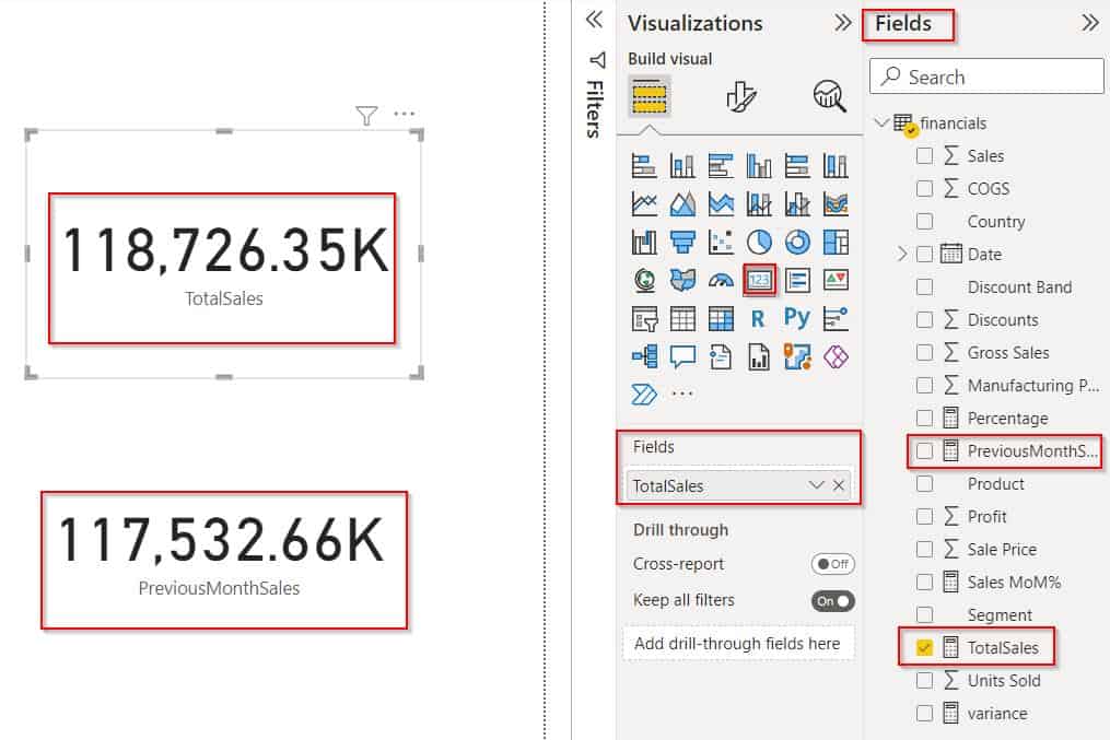 Power BI Month over Month Change card visual