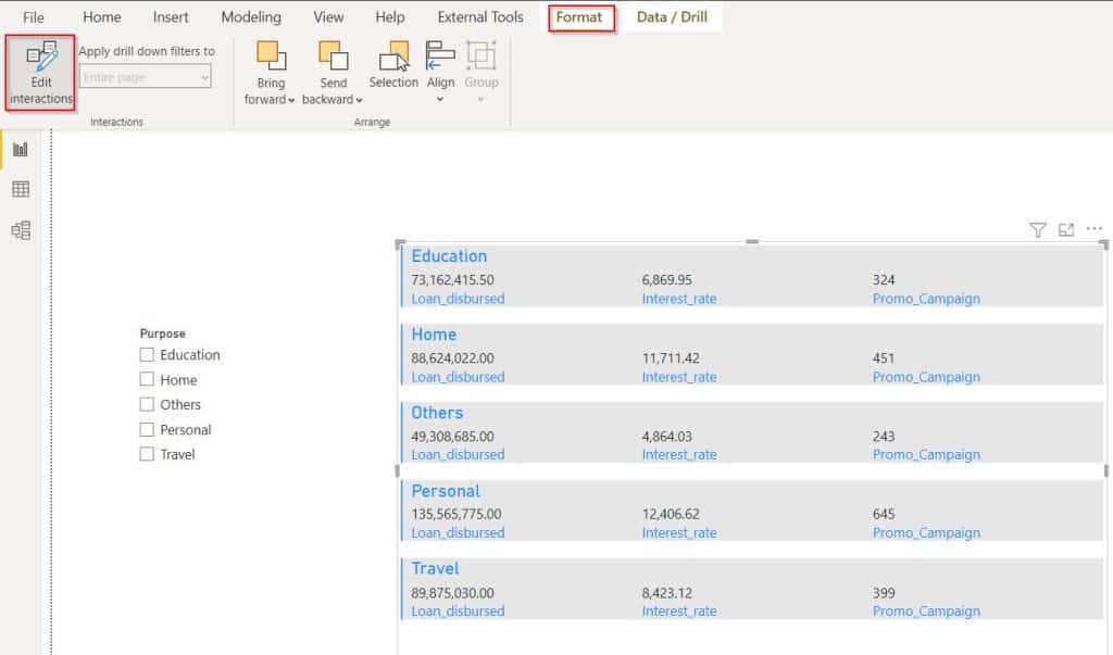 Power BI Multi-row card edit interactions