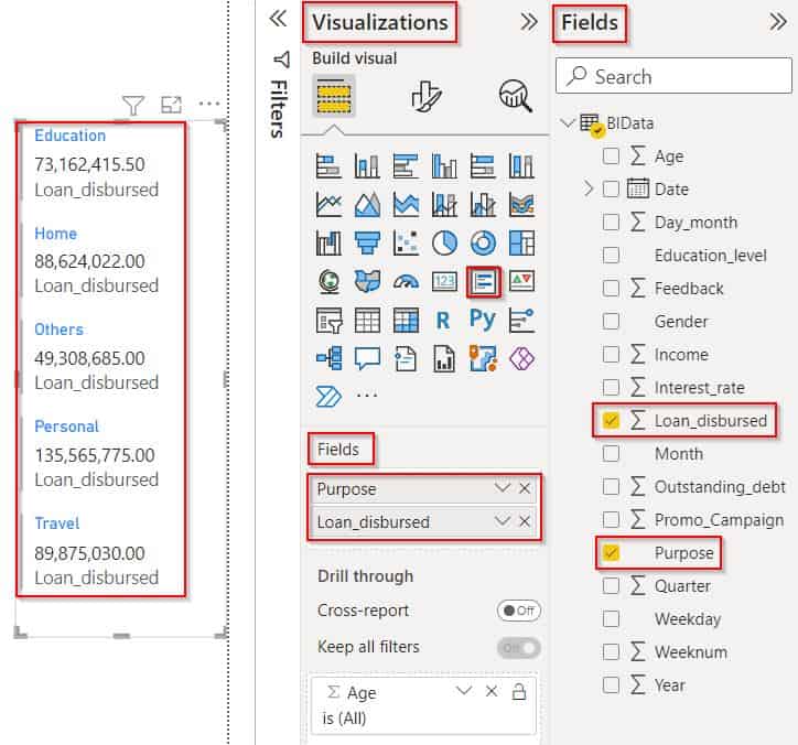 Power BI Multi-row card example