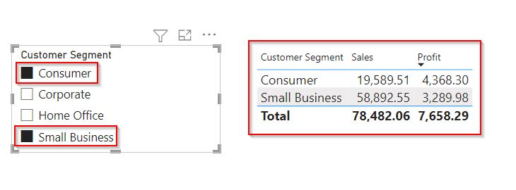 Power BI slicer list select multiple