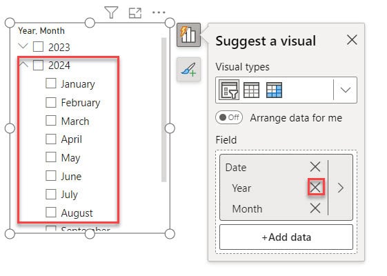 power bi slicer month year