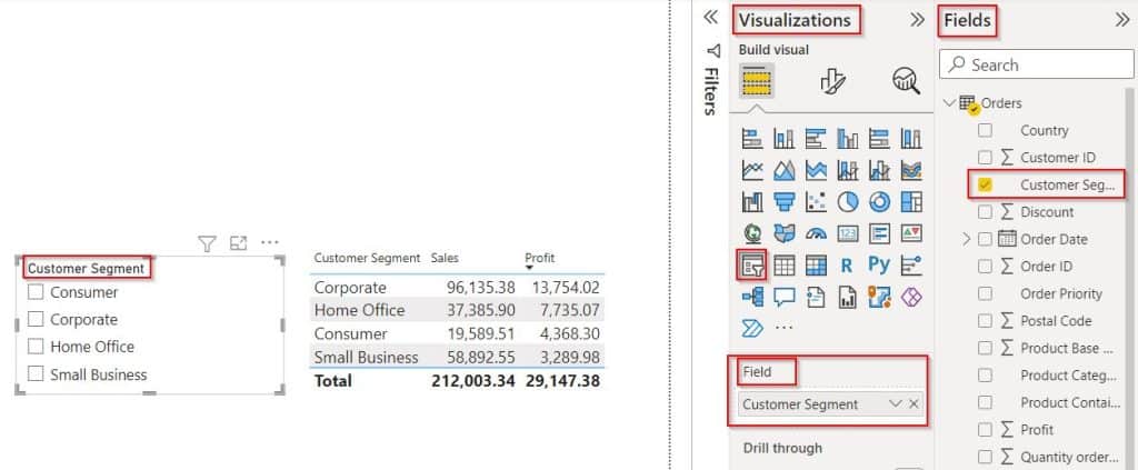 Power BI slicer multiple selections example