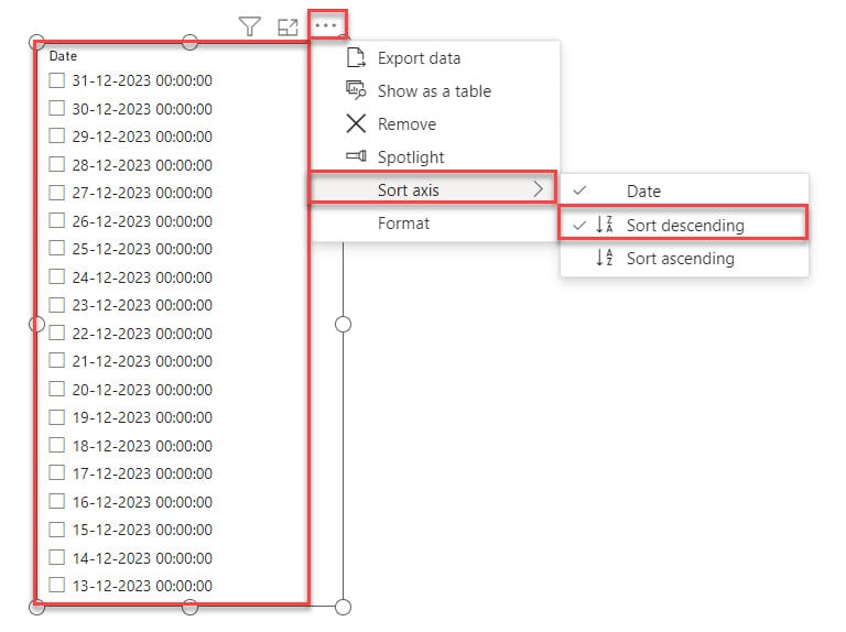 power bi slicer sort