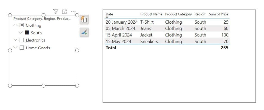 Power BI Slicer with Multiple Fields