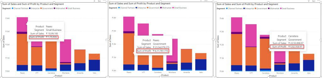 Power BI Stacked Column Chart Multiple Values