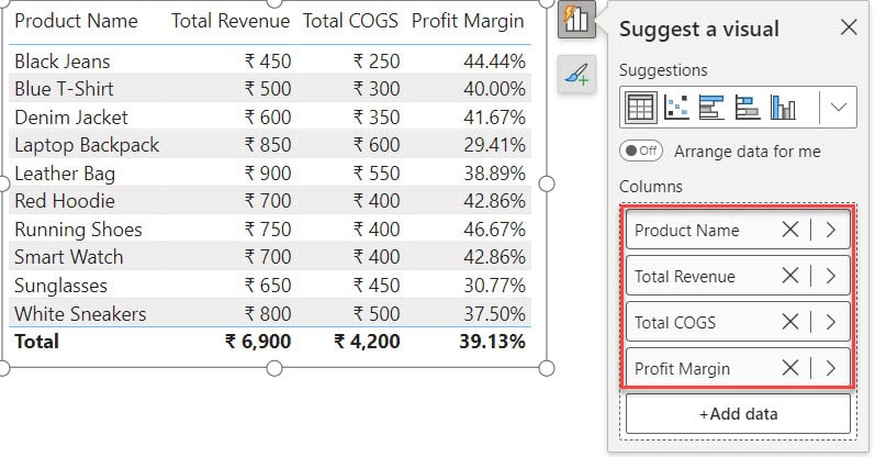 power bi subtract