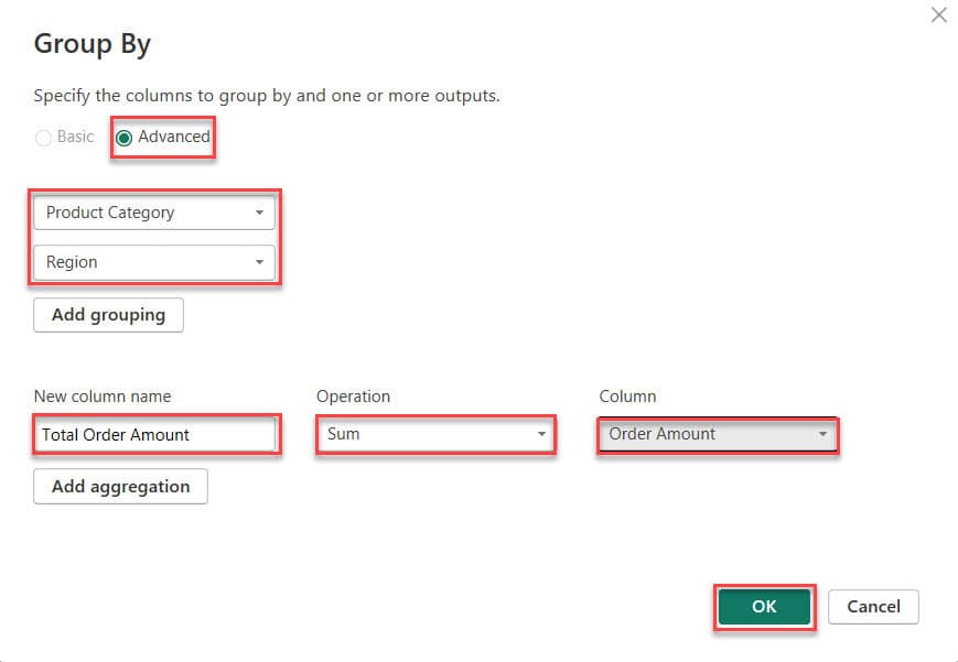 Power BI Sum Group by columns