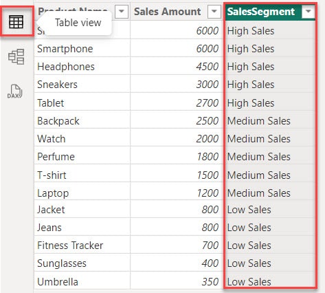 power bi switch statement