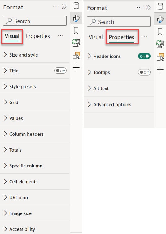 Power BI Table Visual Formatting