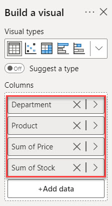 power bi table visual sort by multiple columns