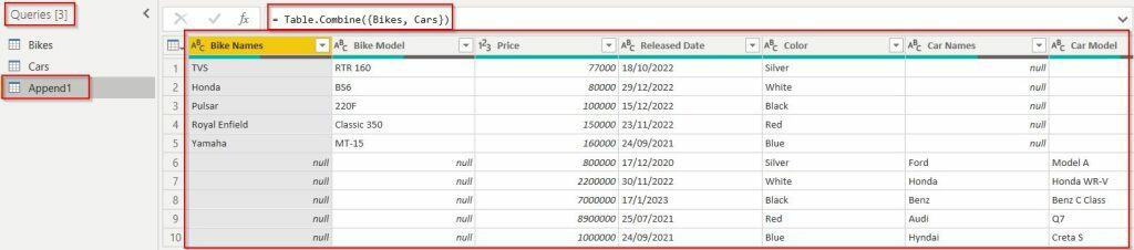 Power BI Merge multiple tables at once