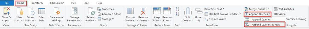 Power BI union two tables power query example