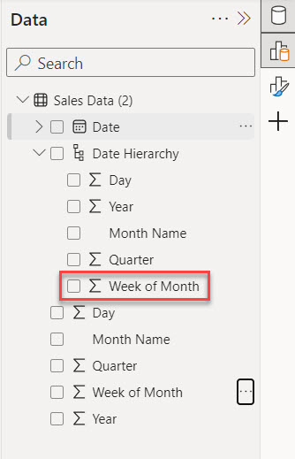 power bi week date hierarchy