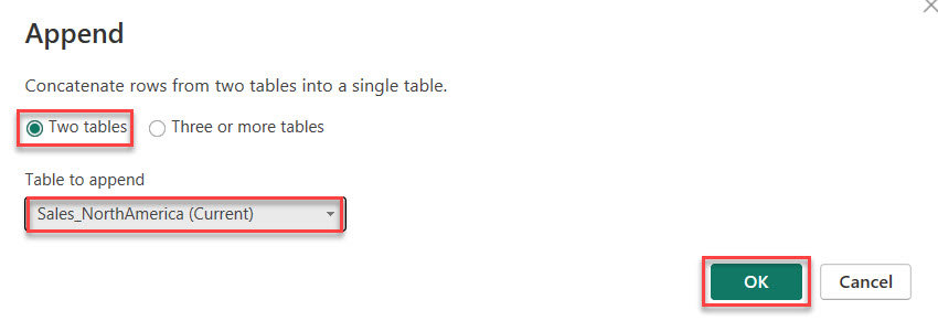 power pivot append data to existing table in Power BI