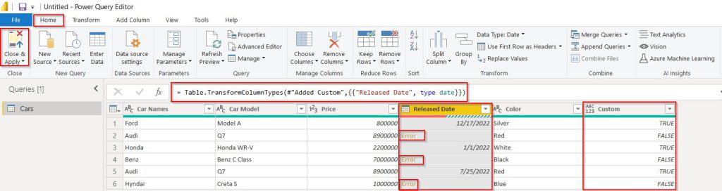 Power Query editor Check If Text is Date