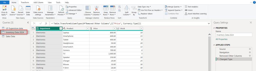 power query order by two columns