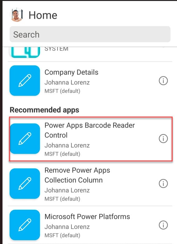 powerapps barcode scanner example