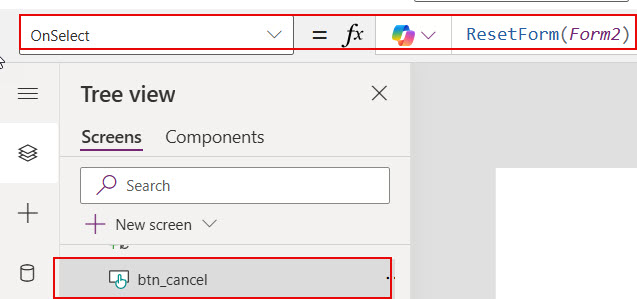 powerapps button onselect not working