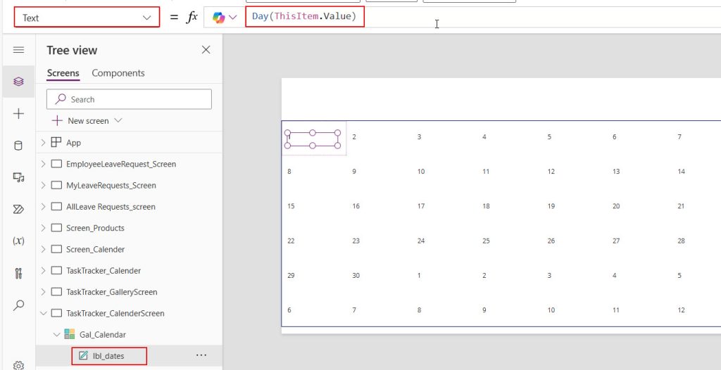 powerapps calendar template 