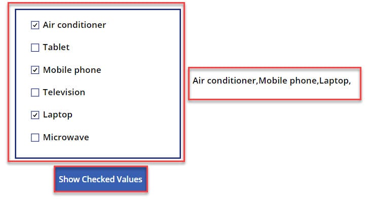 powerapps checkbox control checked value