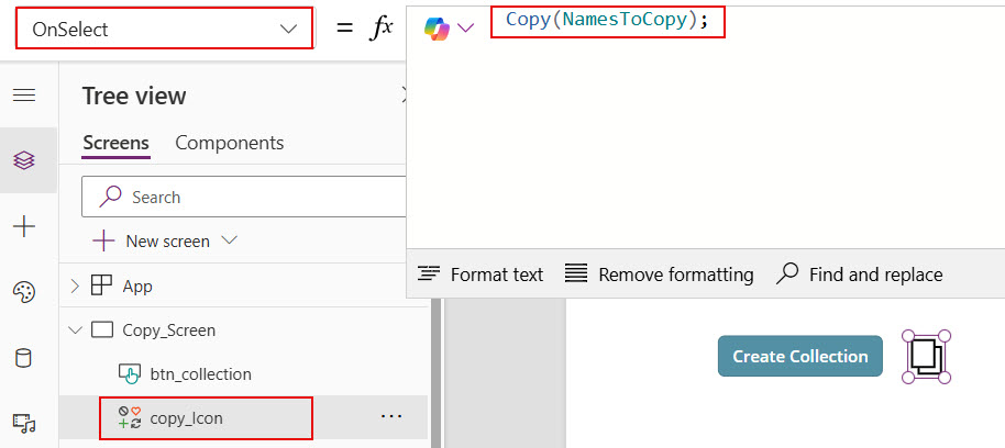 powerapps copy collection to clipboard