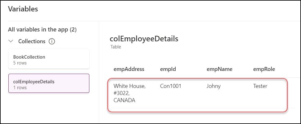 powerapps create collection from table