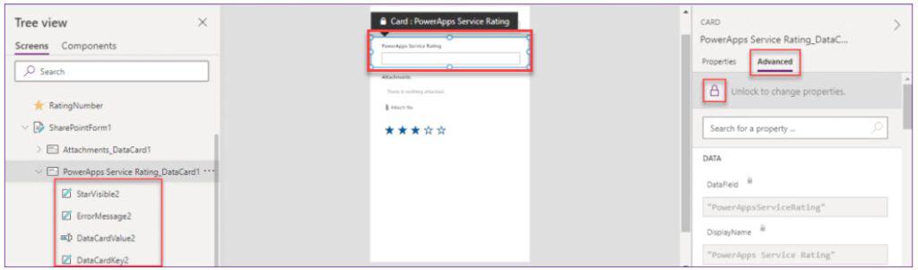 powerapps data card default value