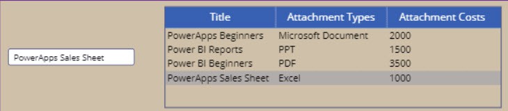 PowerApps Data Table Select Default Row