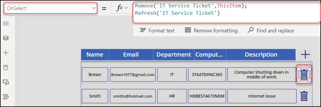 powerapps datagrid