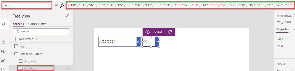 powerapps datetime picker