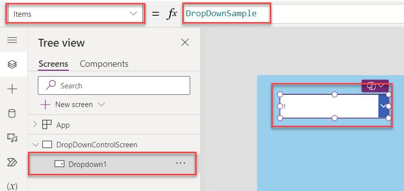 powerapps dropdown values, dropdown powerapps