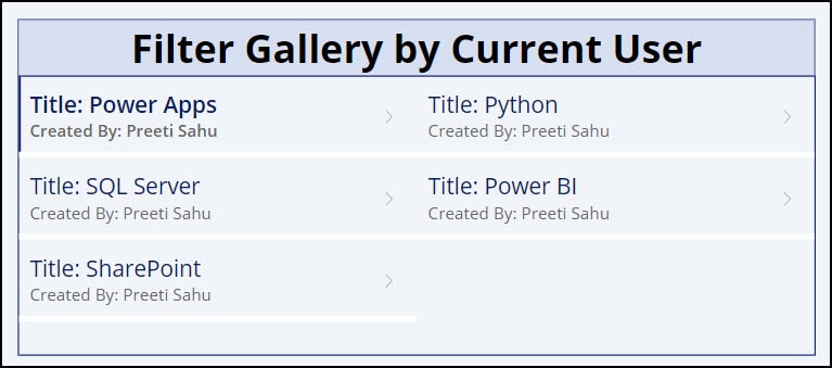 PowerApps Filter Gallery by Current User